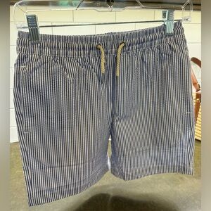 Never worn boys Fair Harbor shorts. Blue seersucker. Size large.